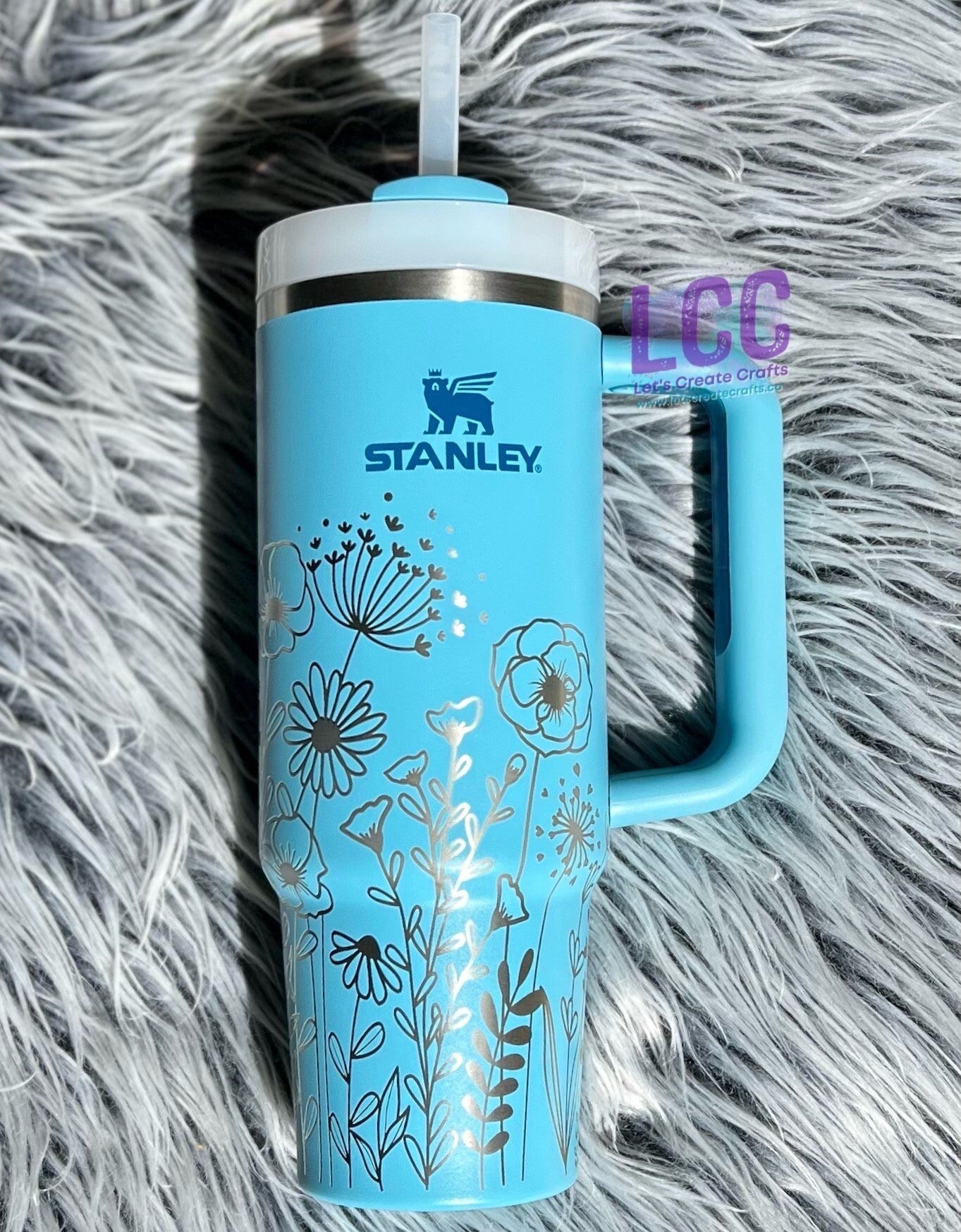 NEW COLORS! 30oz Floral Engraved Quencher Tumbler w/ Handle - Gifts for Mom, her, grad, bridal party, birthday, friend, family, fall, school