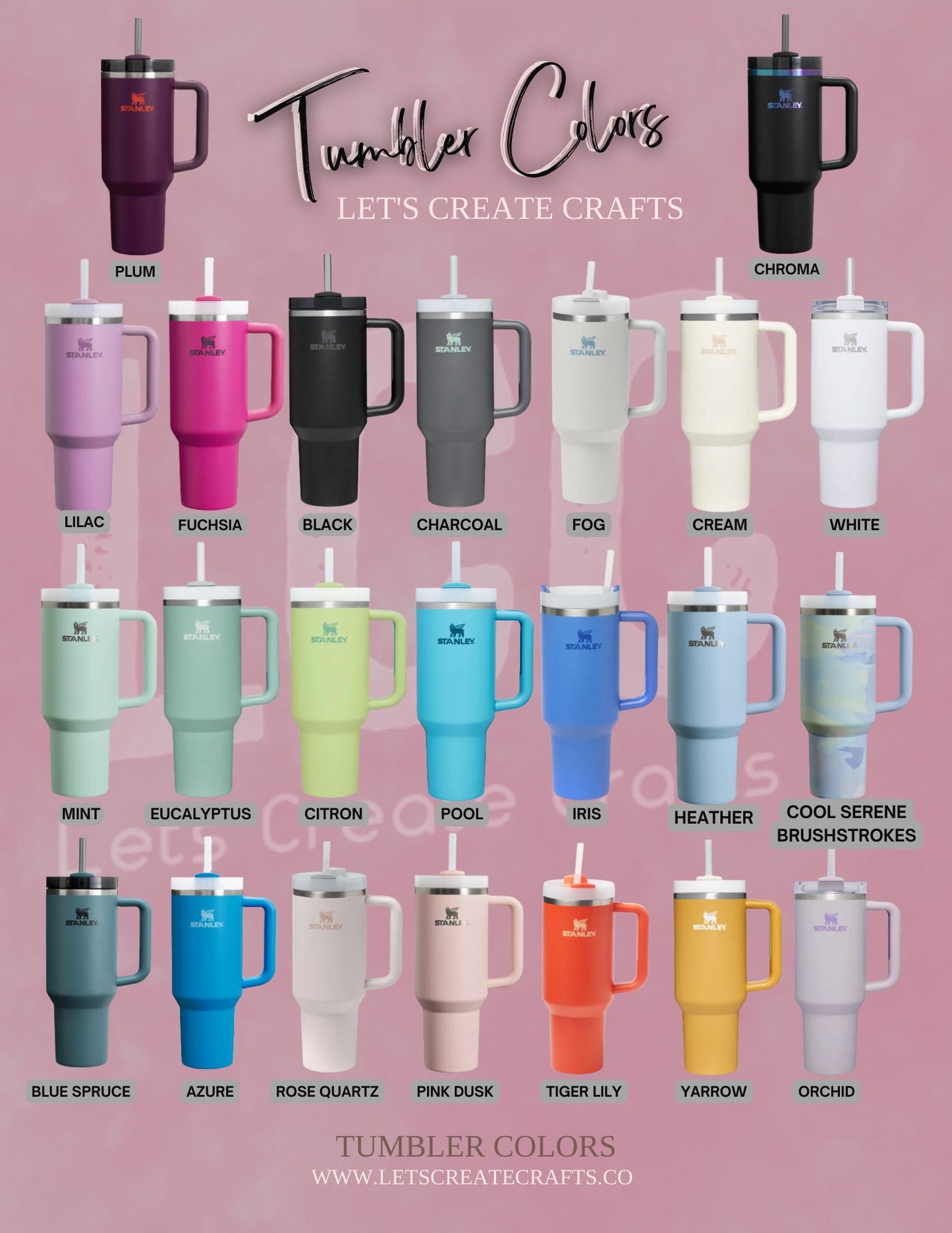 NEW COLORS! 30oz Floral Engraved Quencher Tumbler w/ Handle - Gifts for Mom, her, grad, bridal party, birthday, friend, family, fall, school