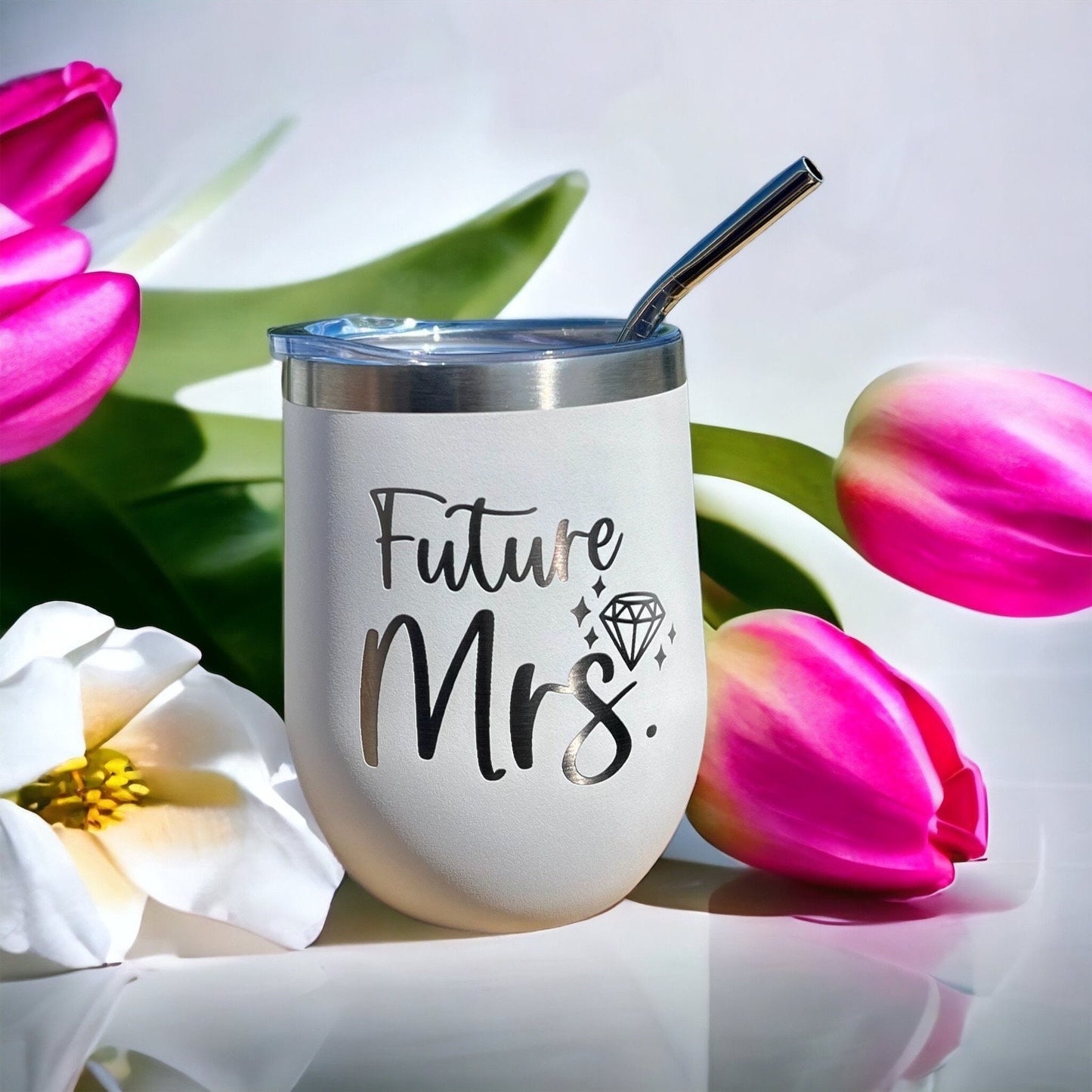 I Said Yes Personalized Engraved Wine Glass | Engagement Gift for her | Bridal Shower | fall | birthday | love | bridesmaid | Mrs. | Etched
