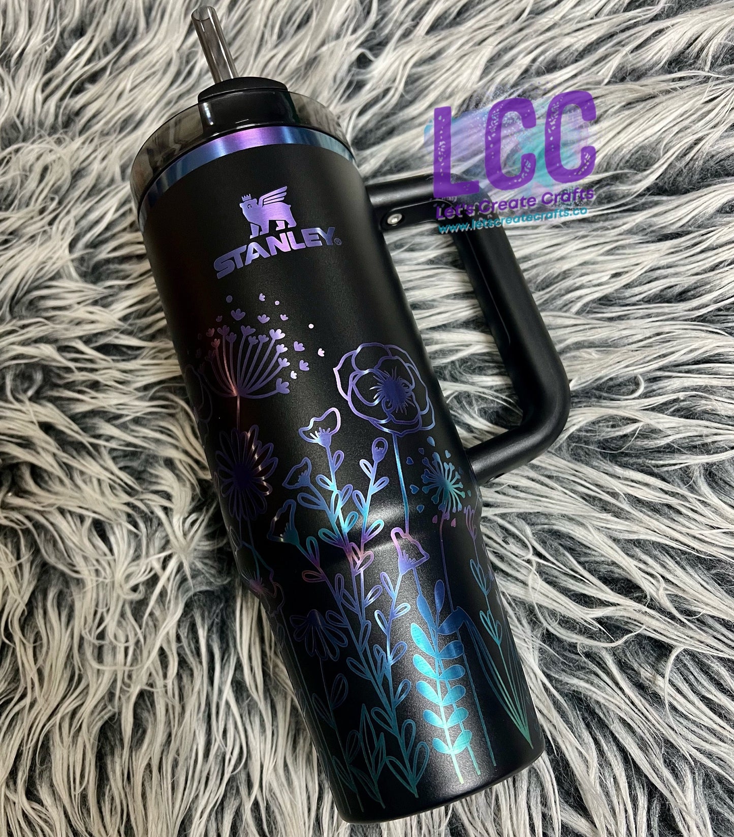 NEW COLORS! 30oz Floral Engraved Quencher Tumbler w/ Handle - Gifts for Mom, her, grad, bridal party, birthday, friend, family, fall, school