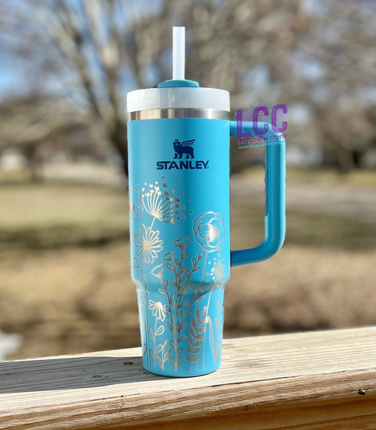 NEW COLORS! 30oz Floral Engraved Quencher Tumbler w/ Handle - Gifts for Mom, her, grad, bridal party, birthday, friend, family, fall, school